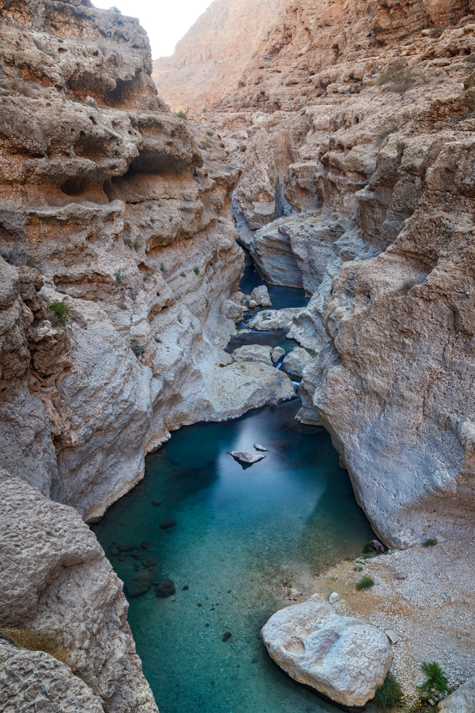 The emerald waters of Wadi Shab.