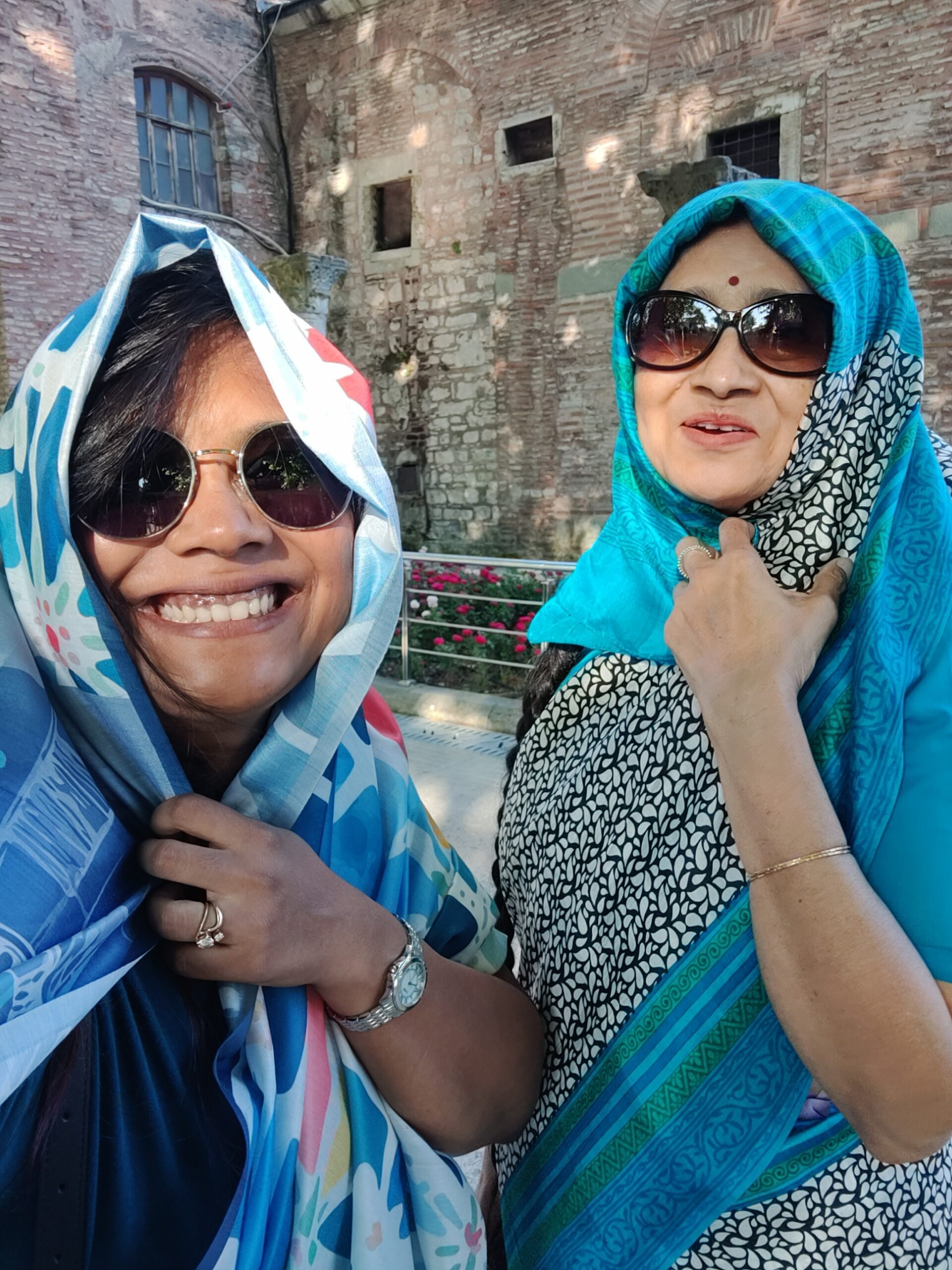 With Pishi, in Istanbul, outside Hagia Sophia.