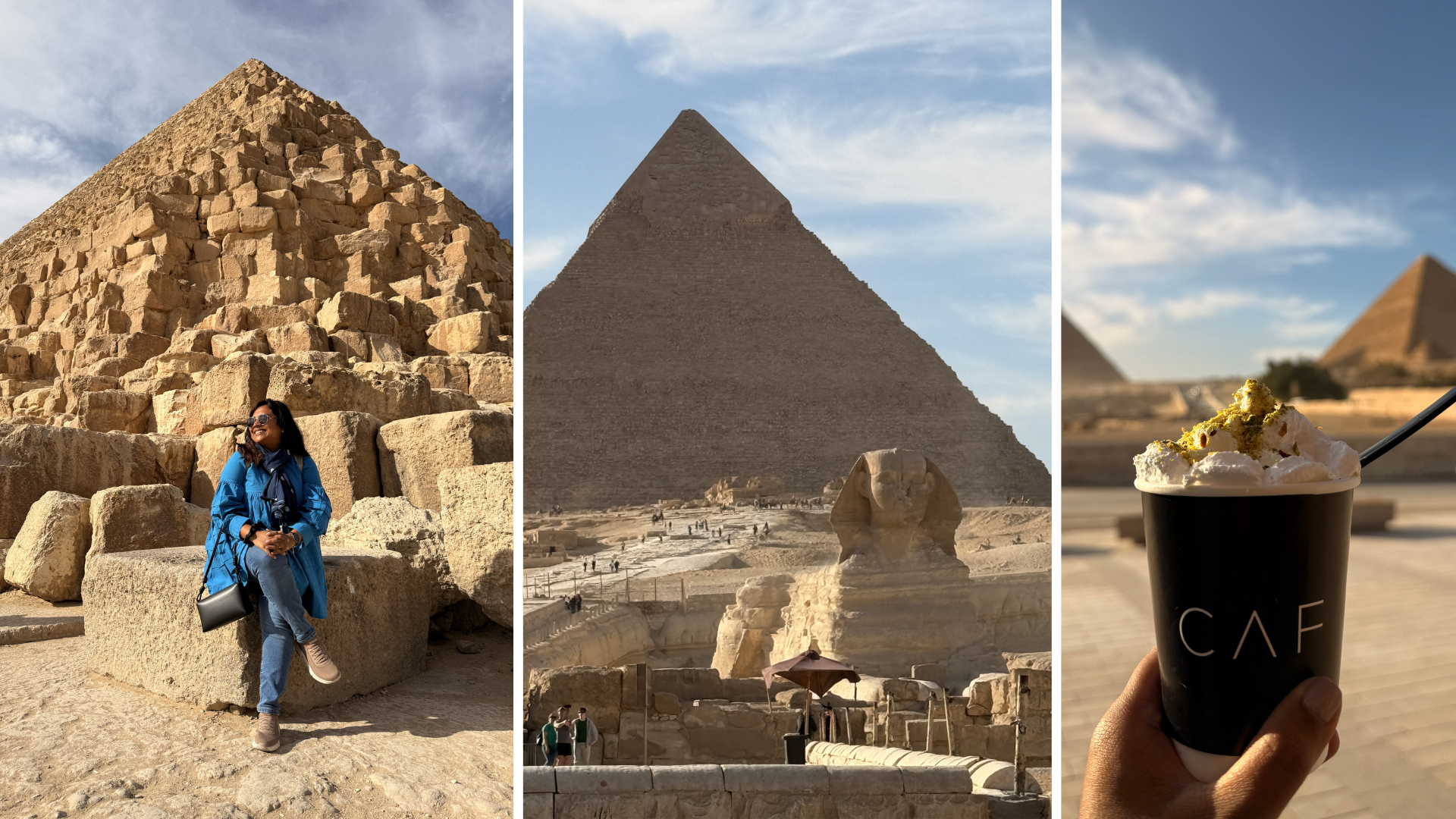 Witnessing the raw beauty of Giza Pyramids, one of the last-standing Ancient Wonders of the World ✨