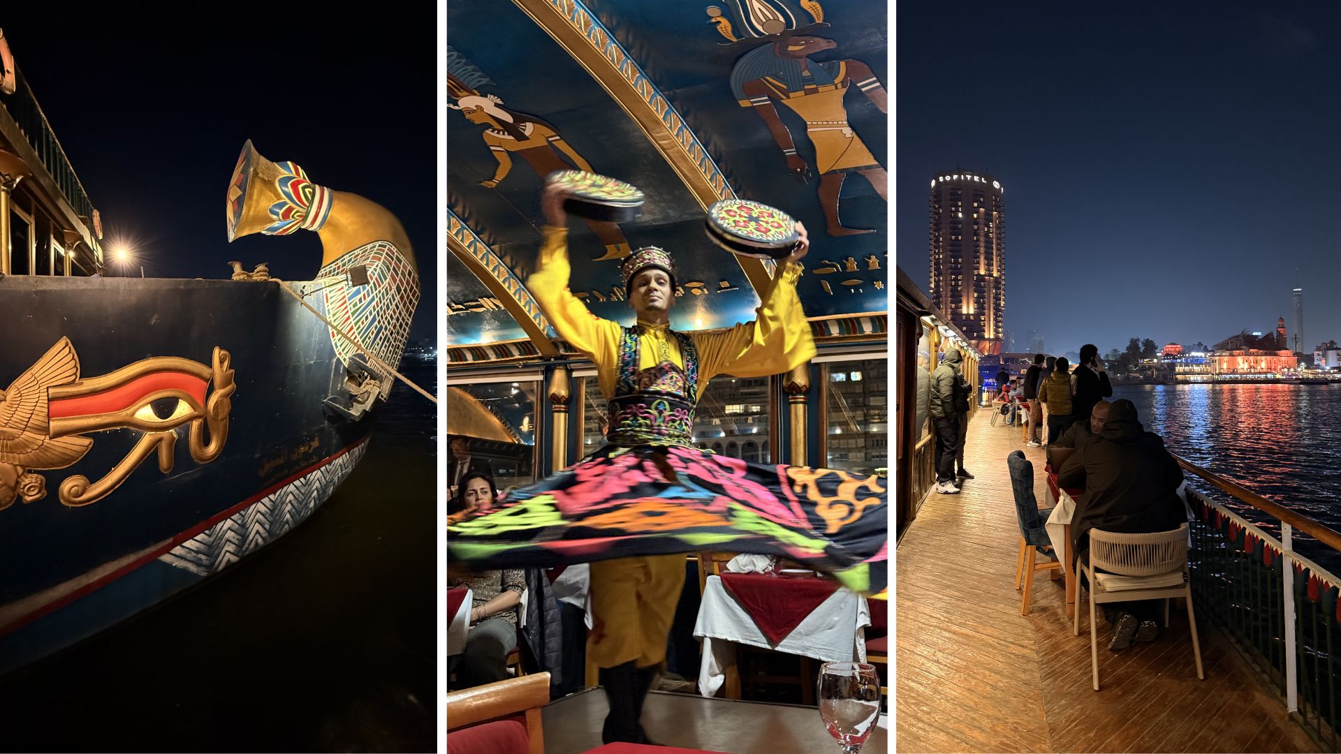 Nile dinner cruise, hosted by Egypt Air.