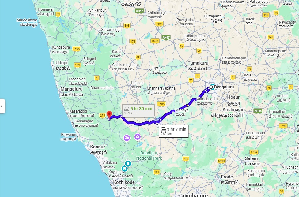 bangalore to coorg
