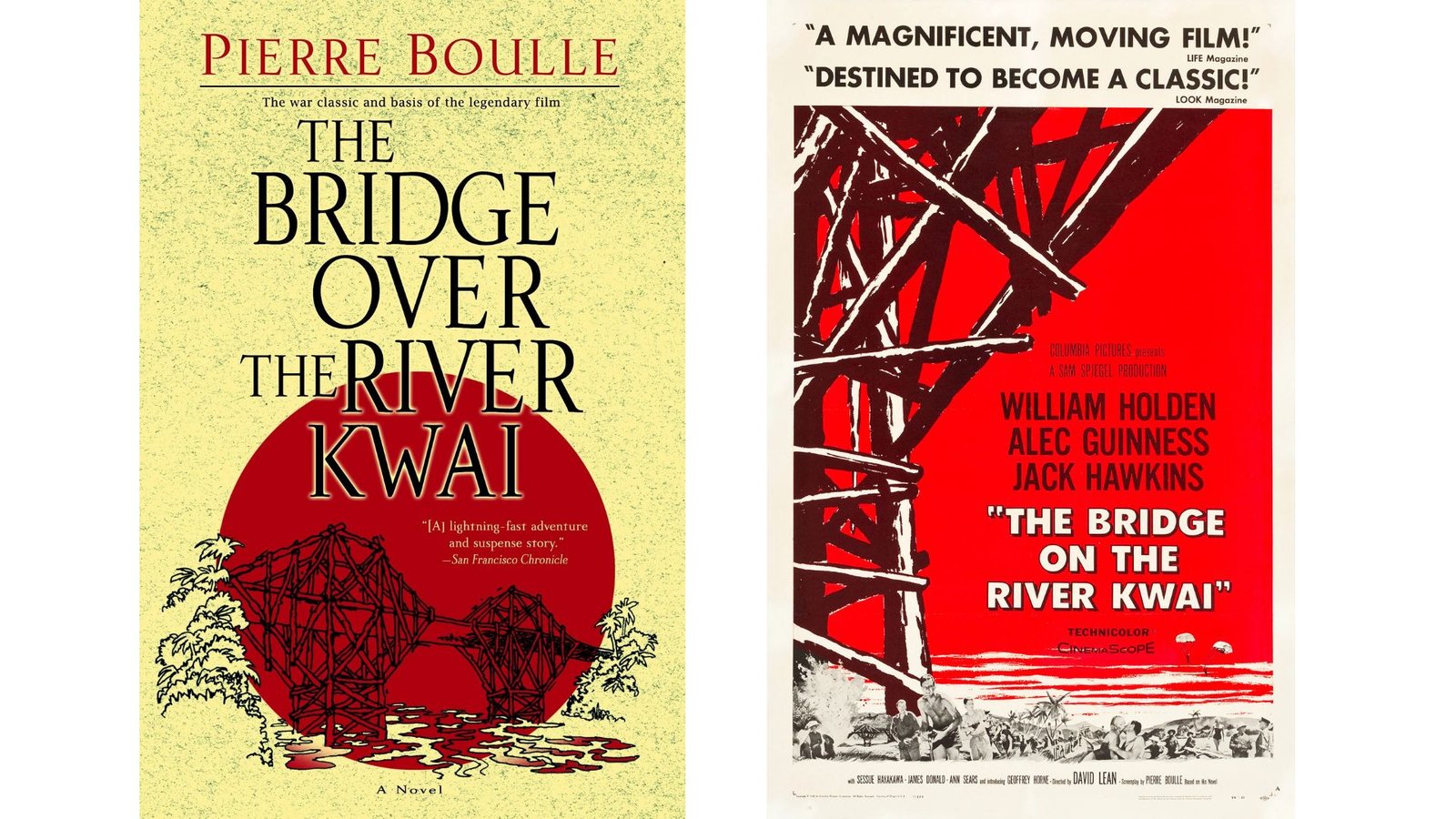 bridge on the river kwai movie and book posters