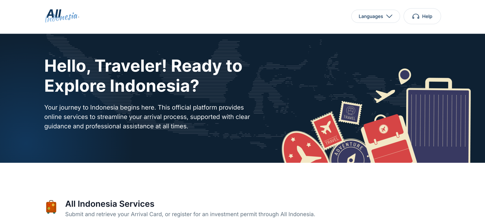 arrival card for indonesia